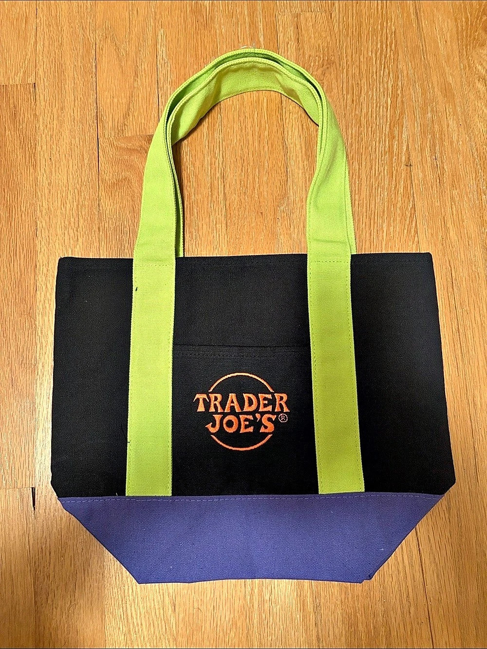 Trader Joe's Trick or Treat Canvas Tote Bag Canvas Tote Bag in Black & Green NWT